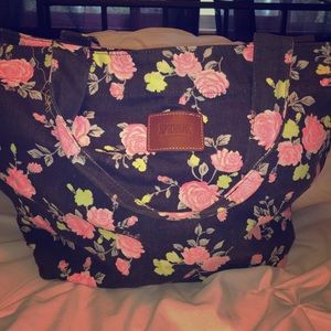 PINK Floral Canvas Tote